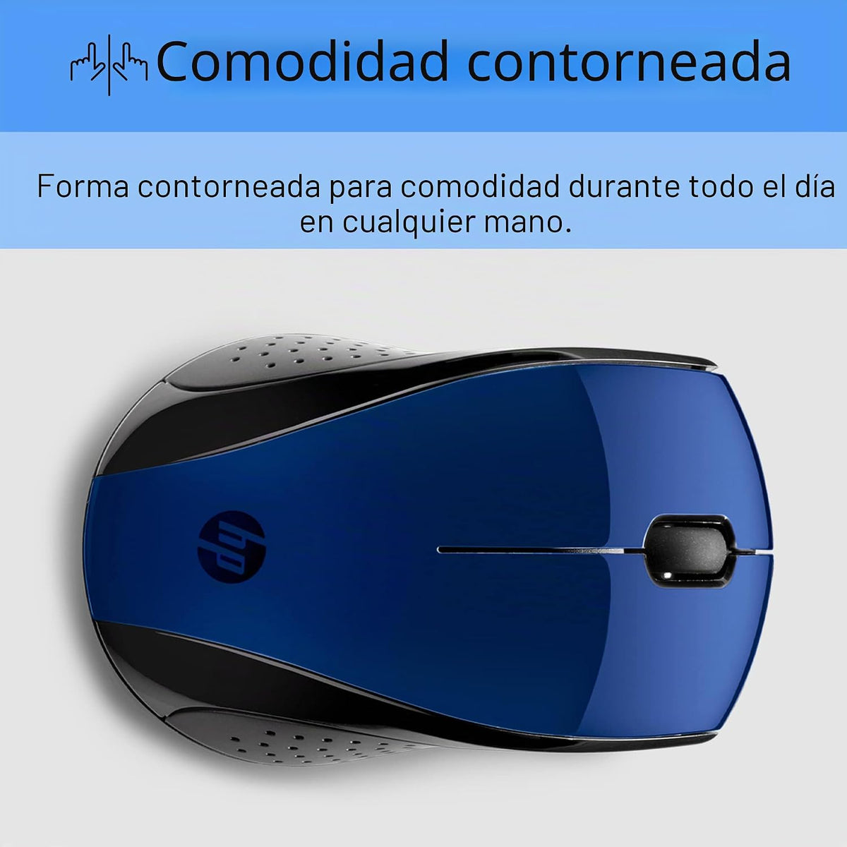 HP Ratón inalámbrico X3000 G3 - Azul, batería de 15 meses, agarres...