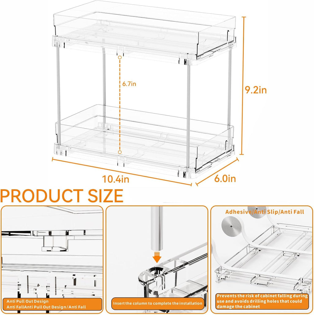 Yieach Juego de 4 organizadores y almacenamiento de baño extraíbles...