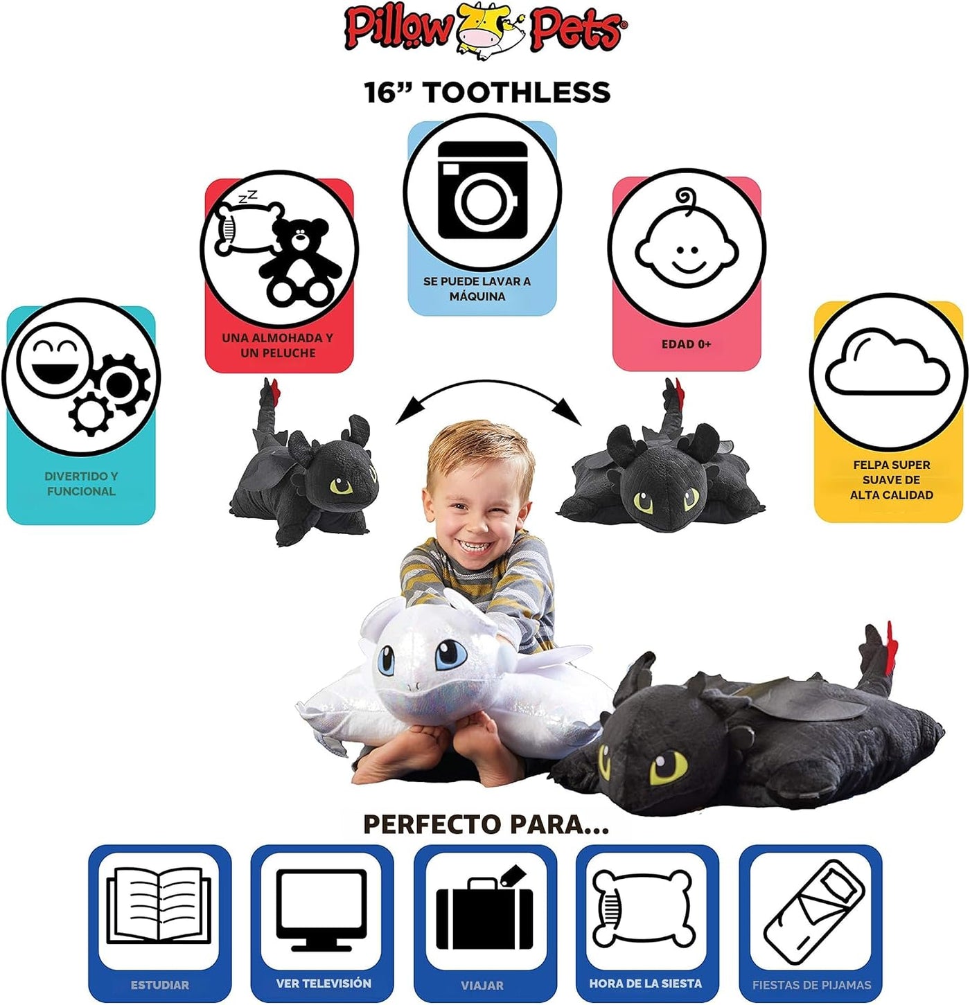 Pillow Pets NBCUniversal - Juguete de peluche sin dientes, 16 pulga...