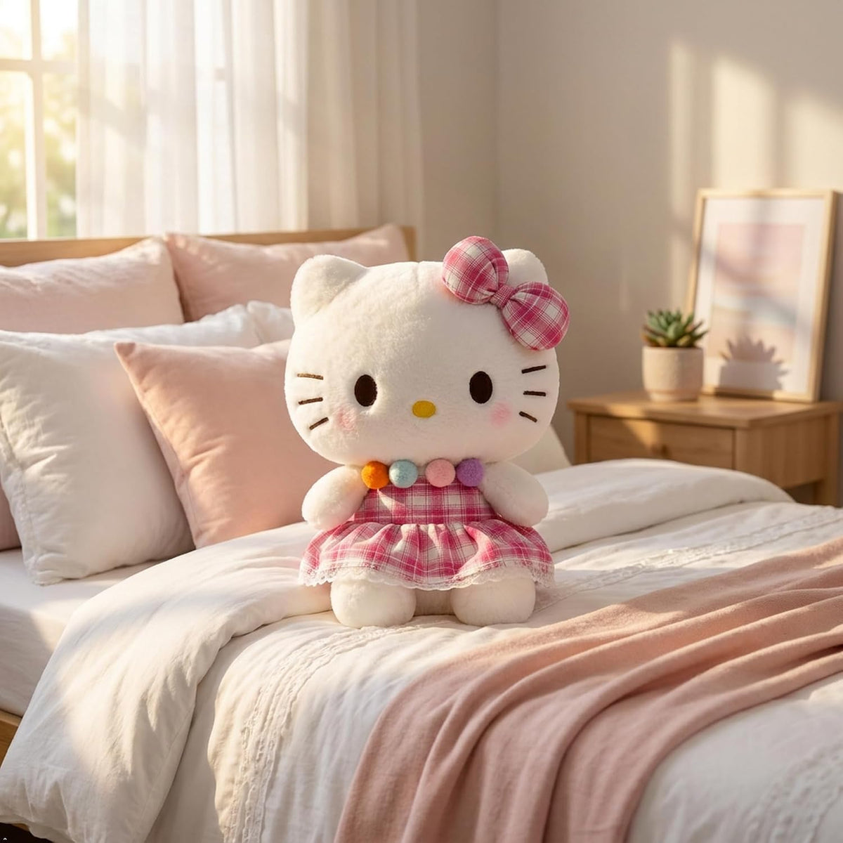 AlphaDesignLuxe Juguete de peluche de gatito con vestido rosa de 12...