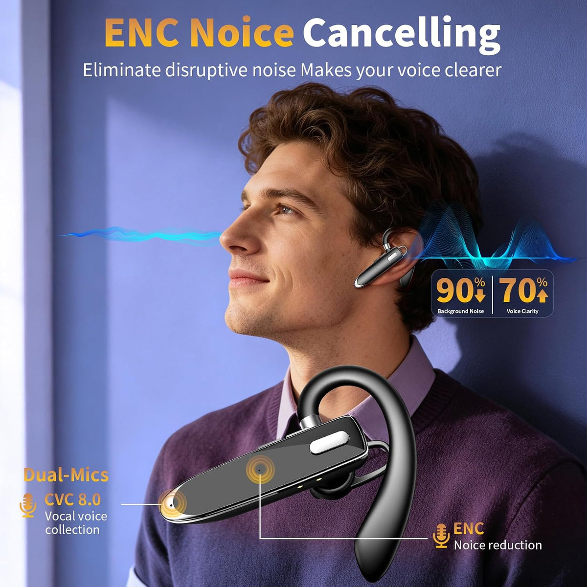 Xoruezls Auriculares Bluetooth 6.1, auricular inalámbrico con dongl...