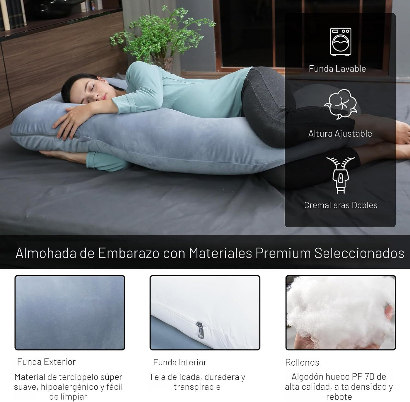 MOON PARK - Almohadas de embarazo y maternidad de cuerpo completo p...