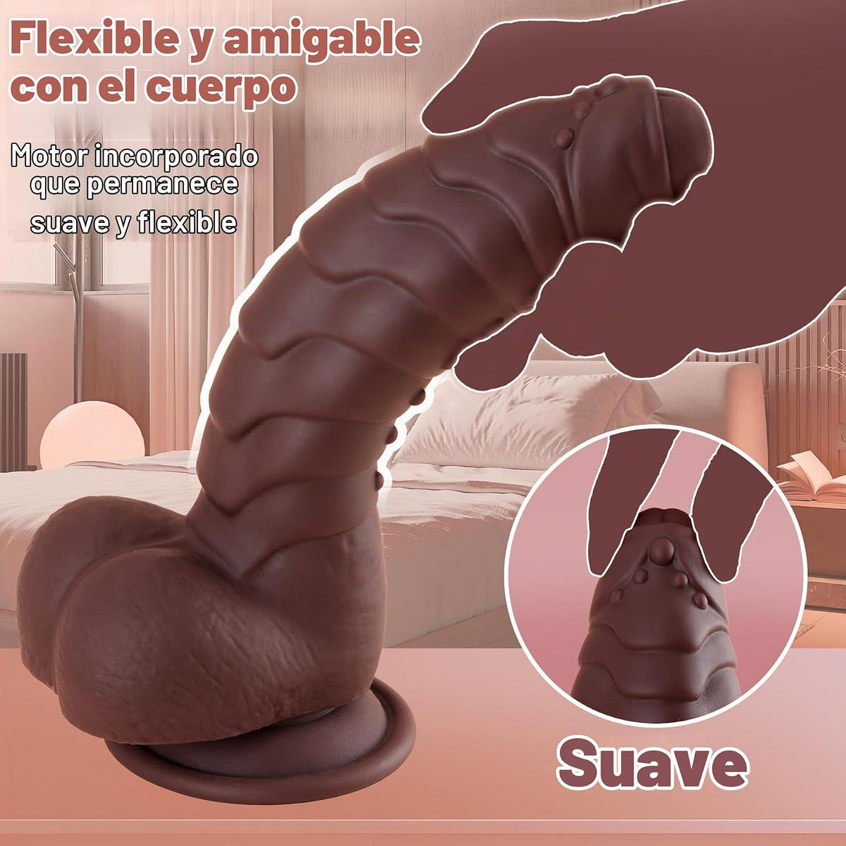Juguetes sexuales Vibrador realista de silicona suave con ventosa f...