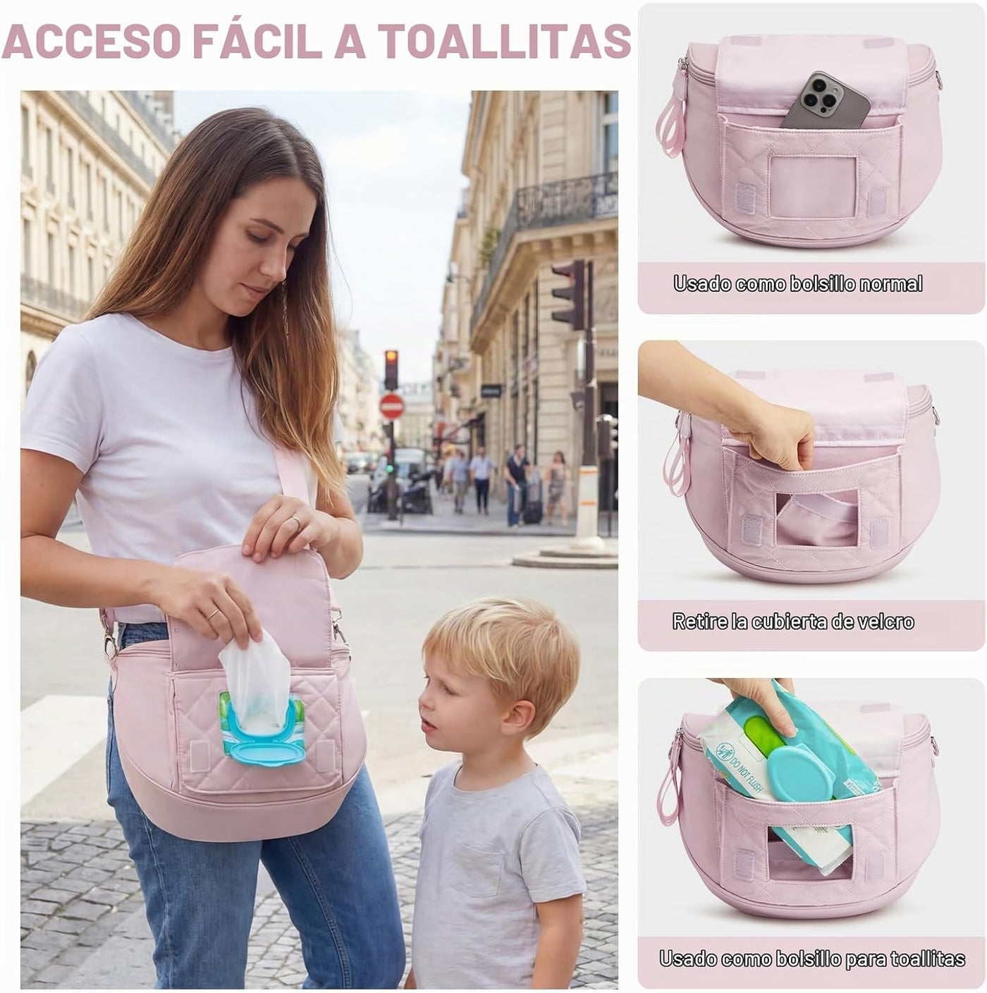 G4Free Pequeña bolsa de pañales con cambiador portátil, de nailon,...