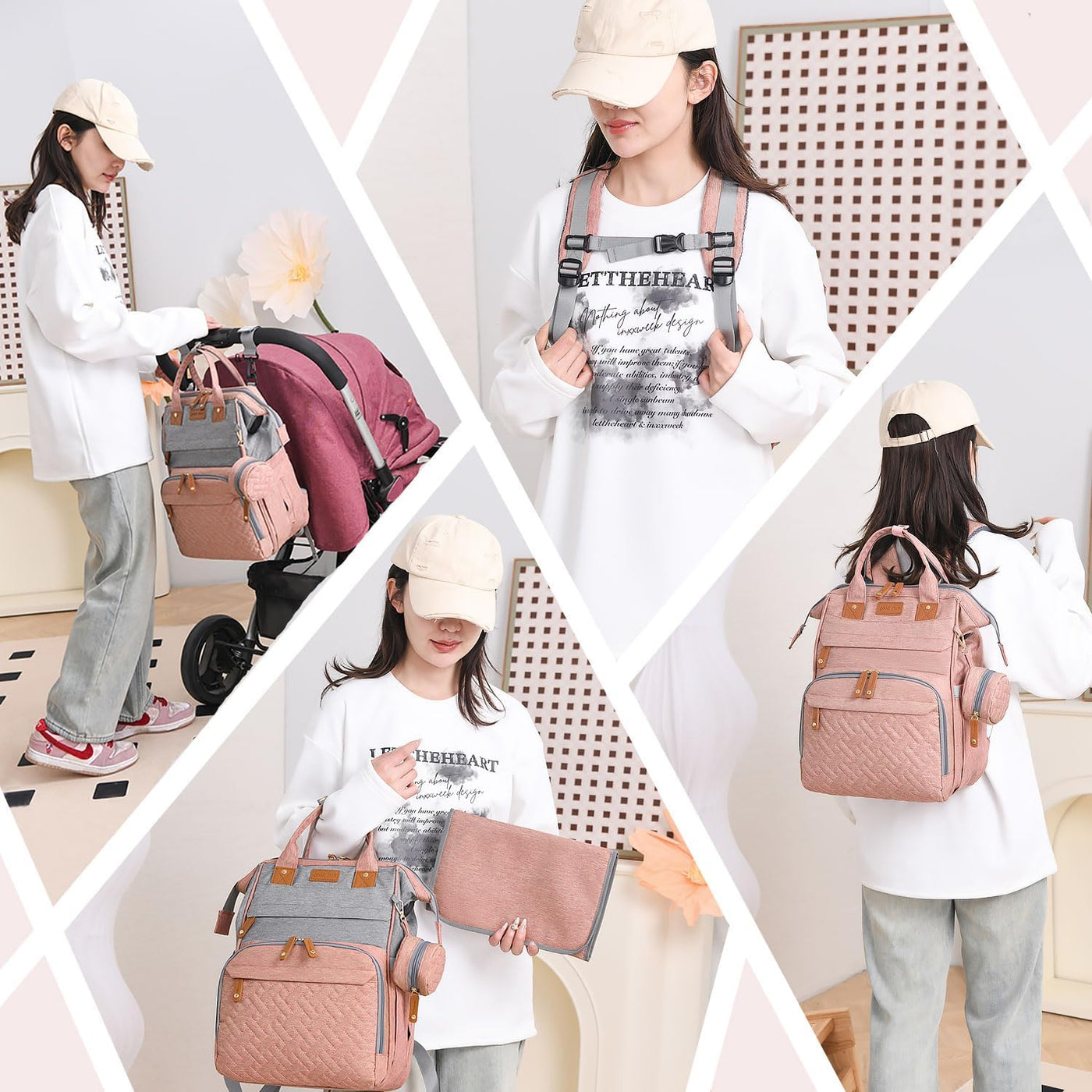 SHITIESHOU Mochila para pañales para mamá y papá, con cambiador, 19...