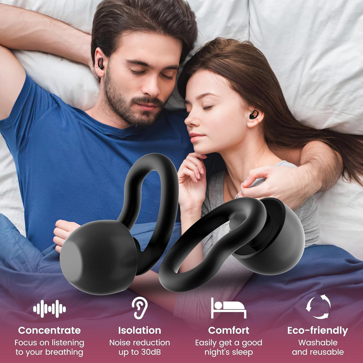 Tapones para los oídos para dormir, tapones reutilizables para los...