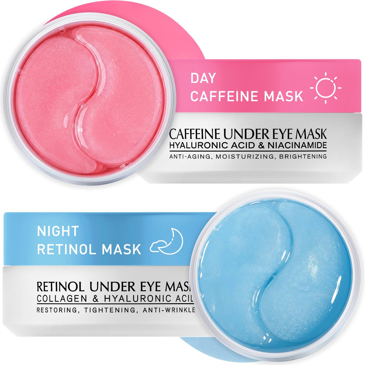 Kit de parches para debajo de los ojos: 120 mascarillas de gel de r...