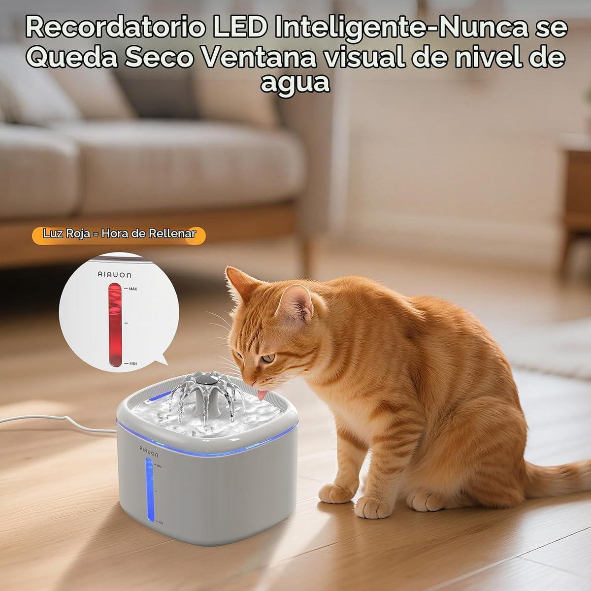 Fuente de agua para gatos, fuente para gatos de 84 onzas \/ 2.5 L,...