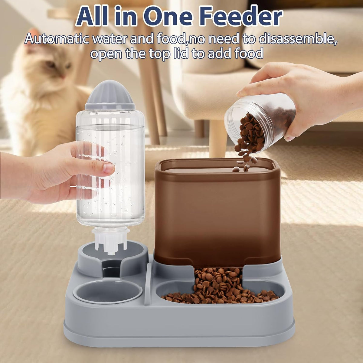 Yummy Sam Comedero automático para mascotas pequeñas y dispensador...