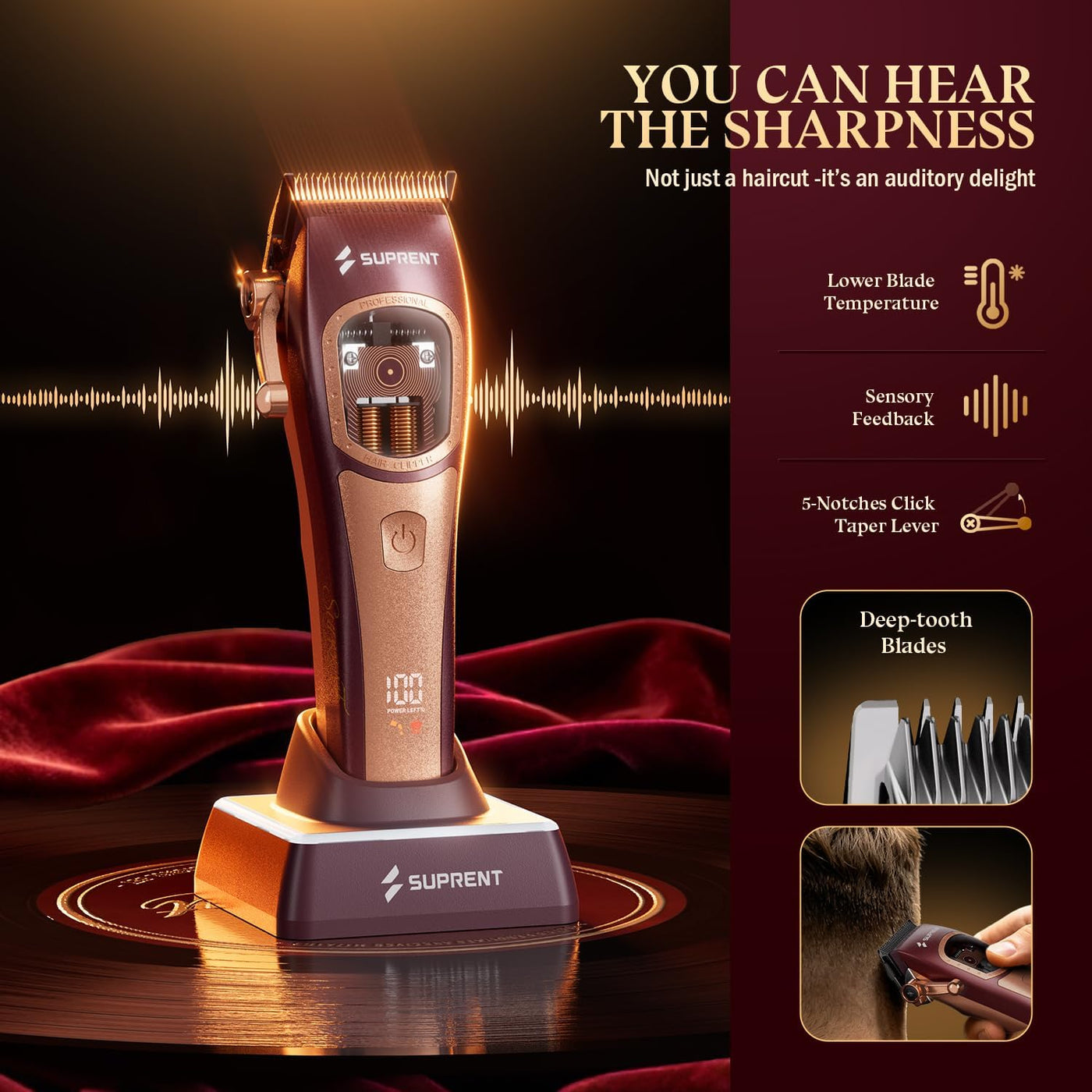 SUPRENT Cortapelos profesionales para peluquero: kit de corte de ca...