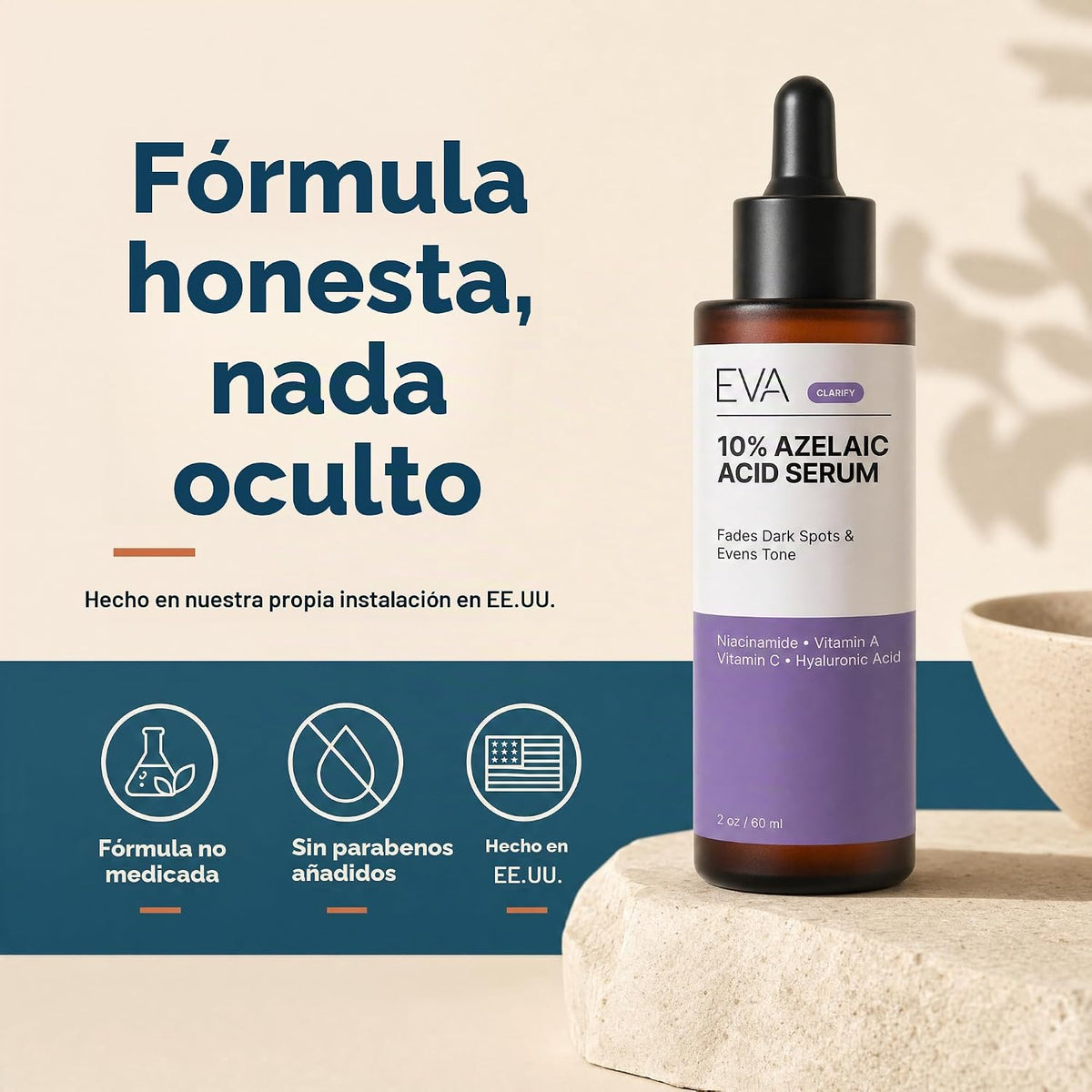 Eva Naturals - Suero de ácido azelaico al 10%, niacinamida, ligero,...