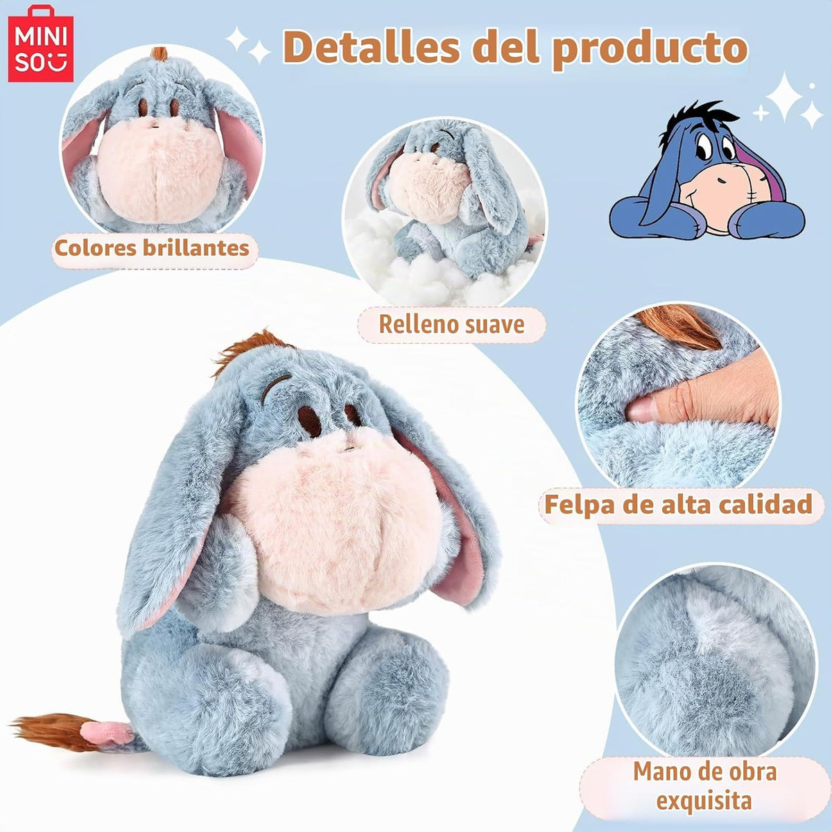 MINISO Disney - Juguete de peluche de Winnie the Pooh, lindo oso de...