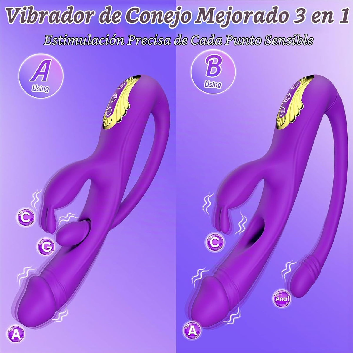 Juguetes sexuales vibradores para mujeres, vibrador de punto G 3IN1...