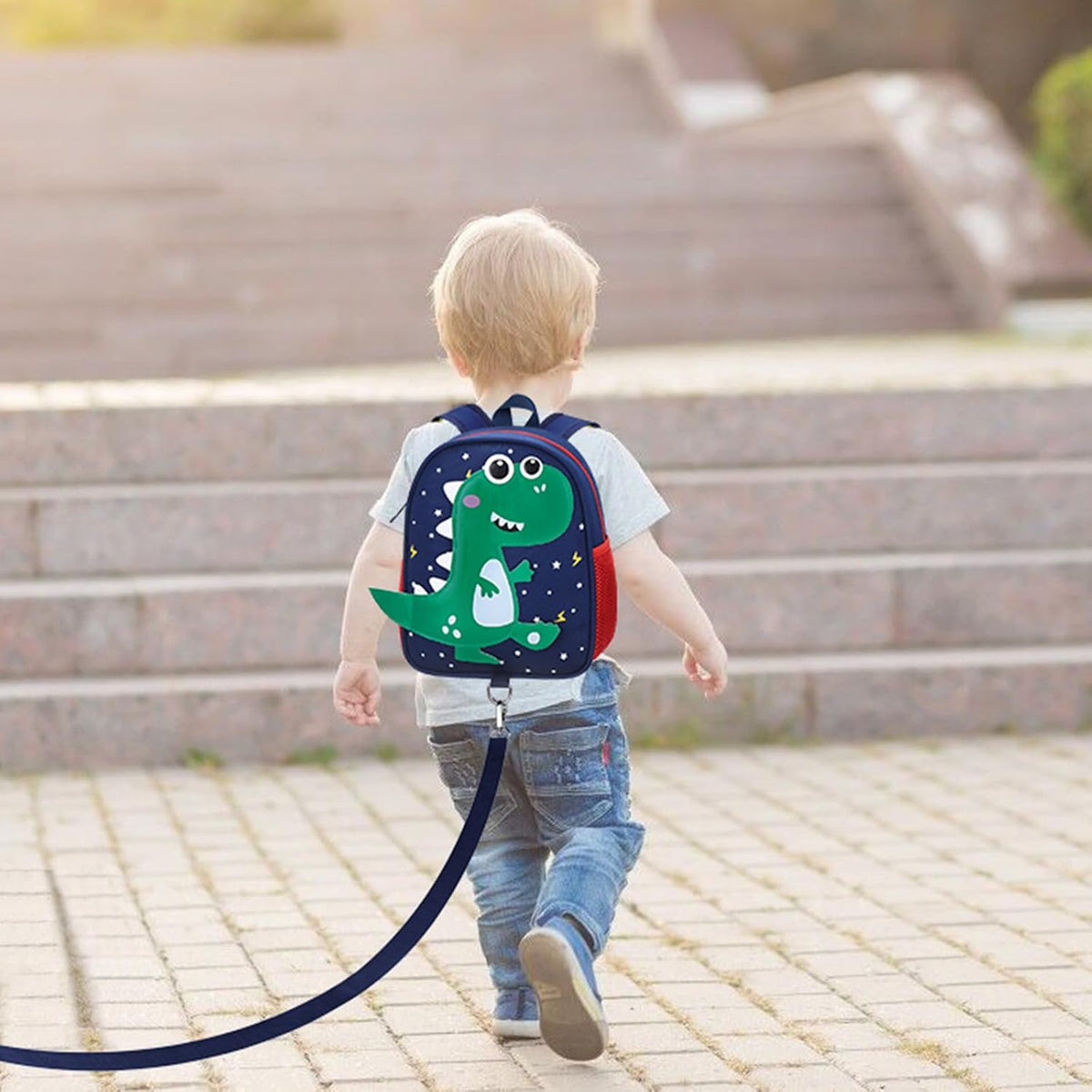 Accmor Mochila para niños pequeños con correa, mini bolso de dinosa...