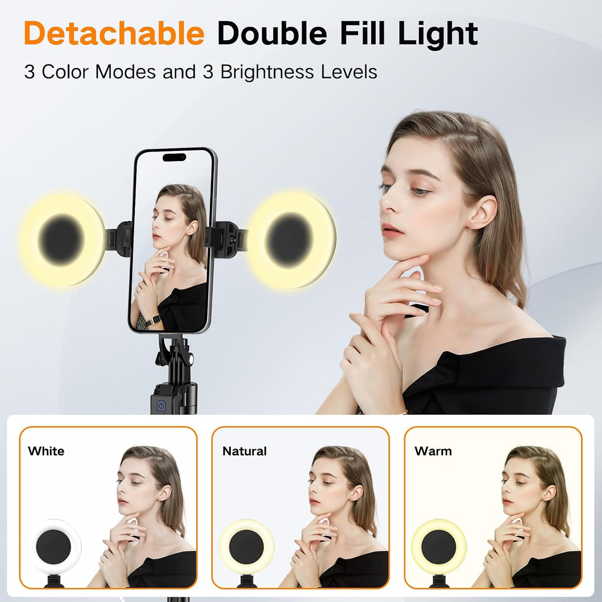 Zarcaco Kit profesional de vlogging para iPhone\/Android, trípode d...