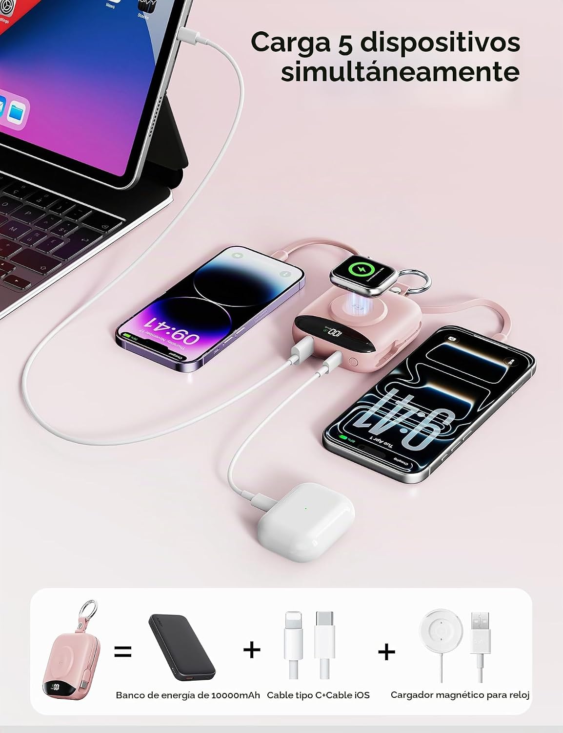 BLJIB Cargador portátil 10000mAh 22.5W Banco de energía incorporado...
