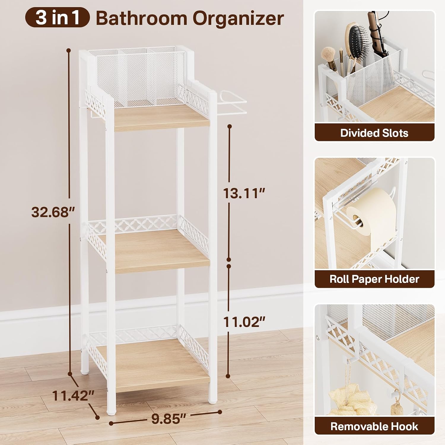 FURFUN - Estante de almacenamiento delgado para baño, organizador d...