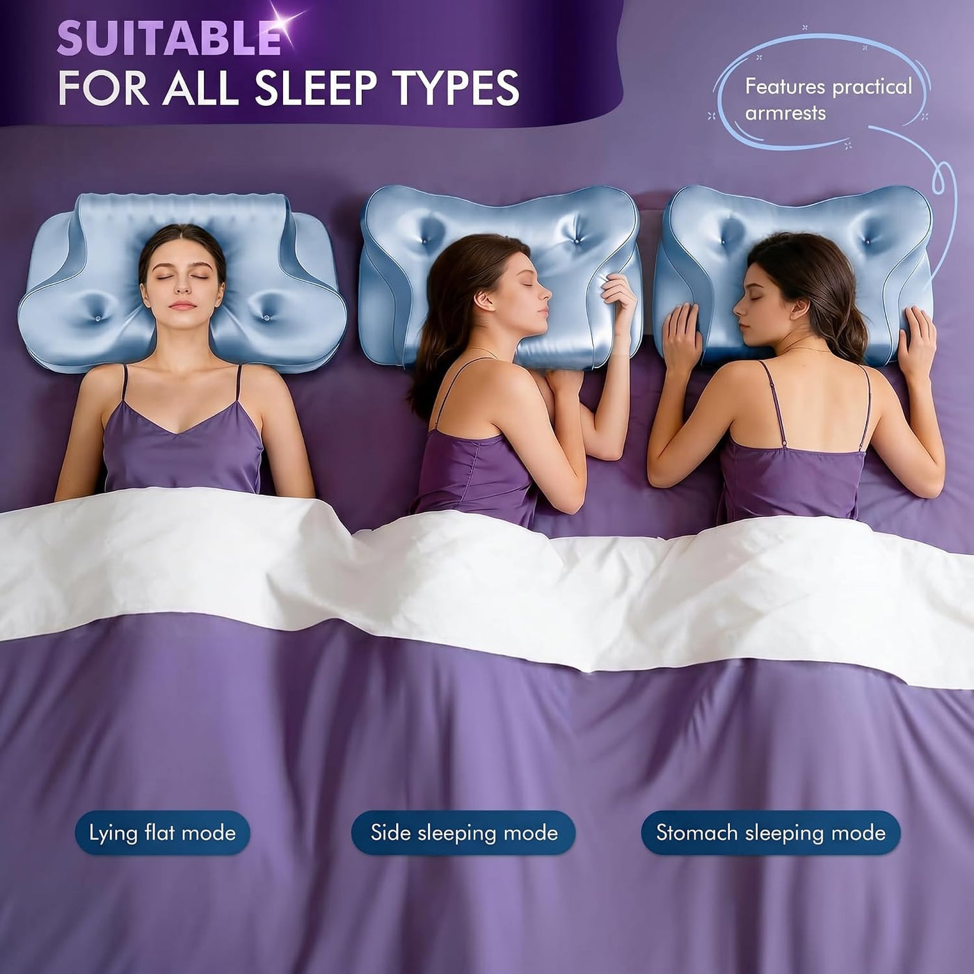 Dayme Almohada ortopédica de espuma viscoelástica, color azul | Alm...