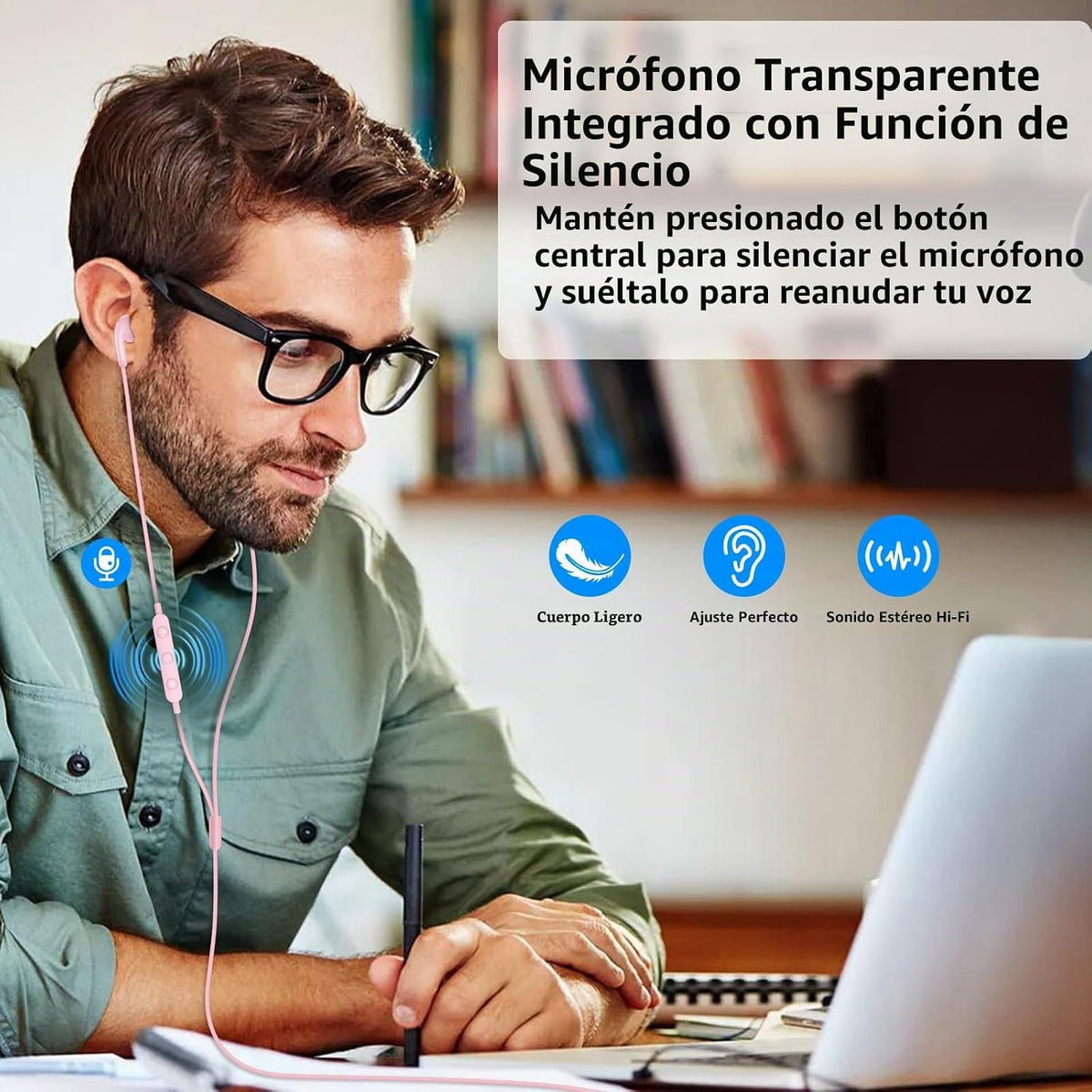 AIAUXAI Auriculares USB para PC,Auriculares con micrófono para comp...