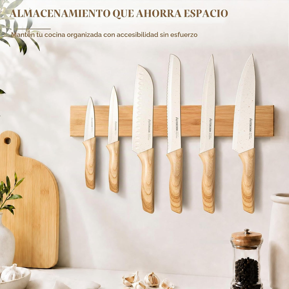 Astercook Juego de cuchillos, juego de 13 cuchillos de cocina con r...