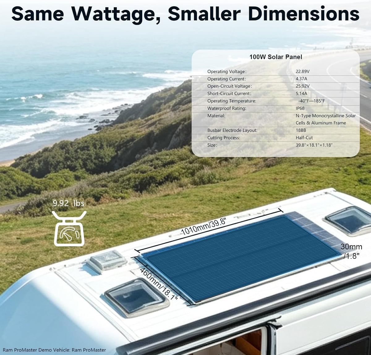 400W 4Pack 100W Paneles Solares 25% Alta Eficiencia N\u2011Type 18B...