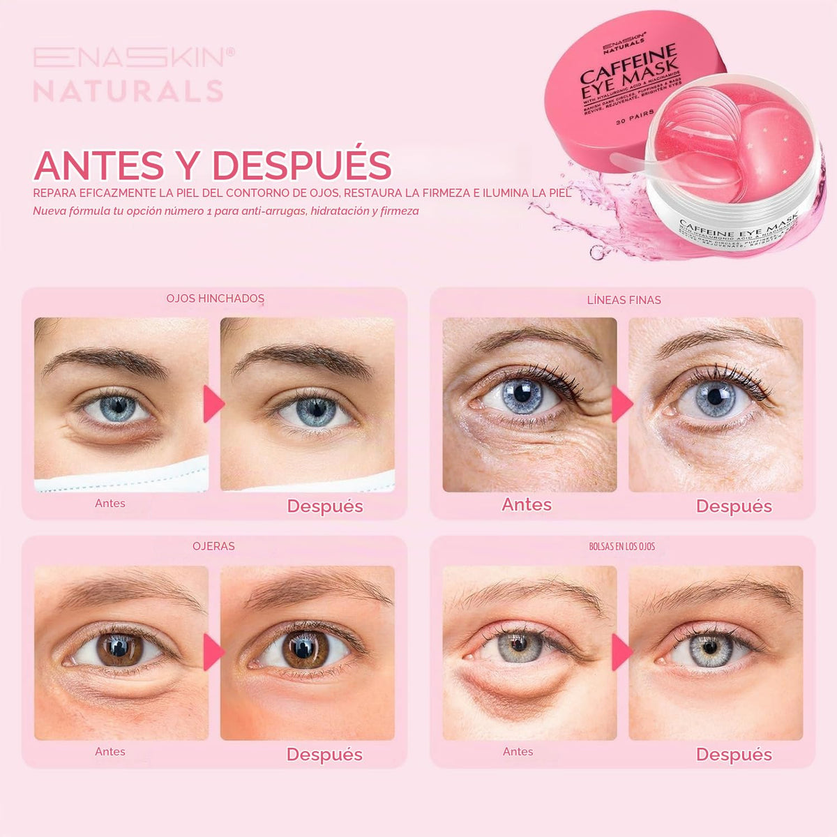 Kit de parches para debajo de los ojos para hinchazón: 120 mascaril...