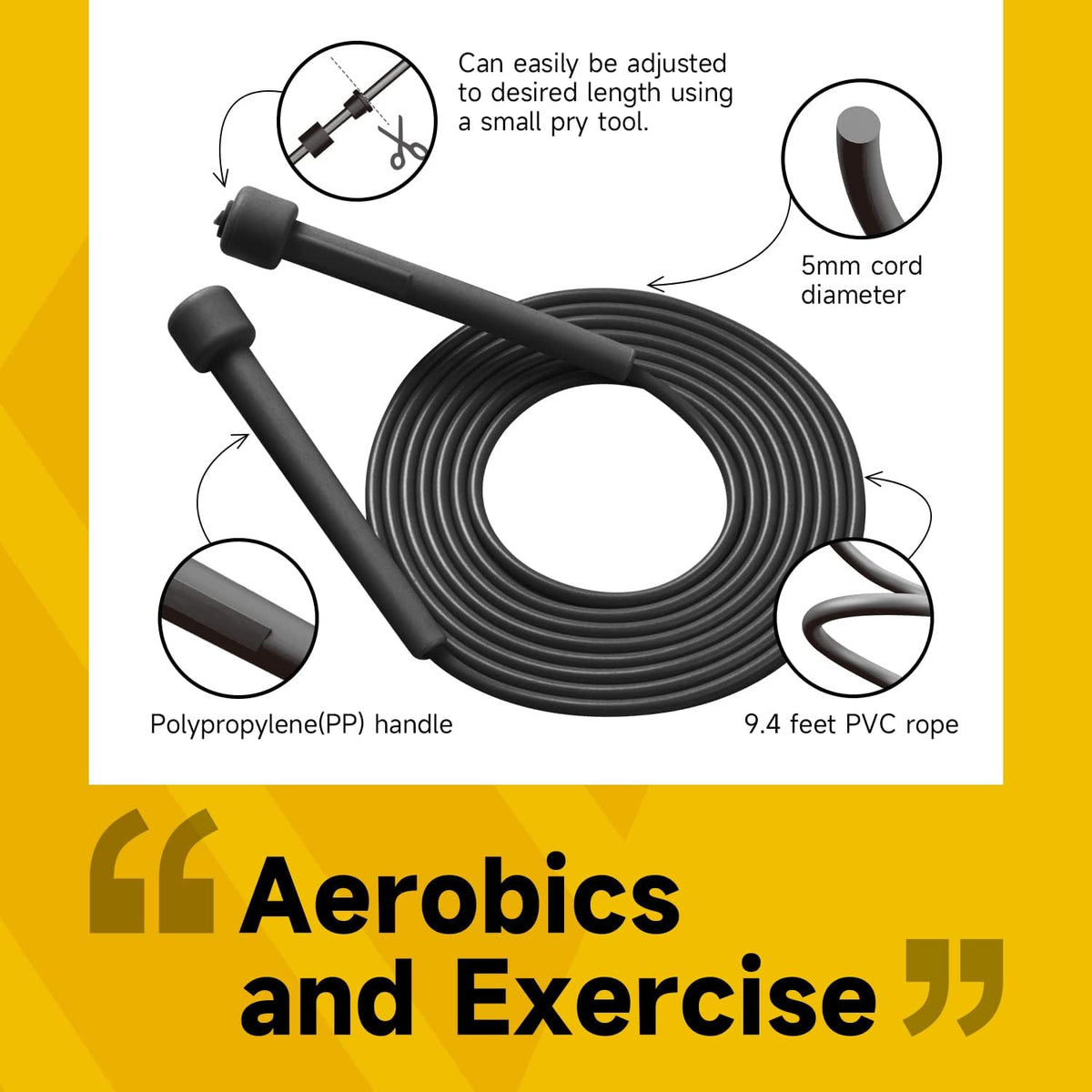 AIO EYEUY Paquete de 10 cuerdas de saltar ajustables para fitness y...