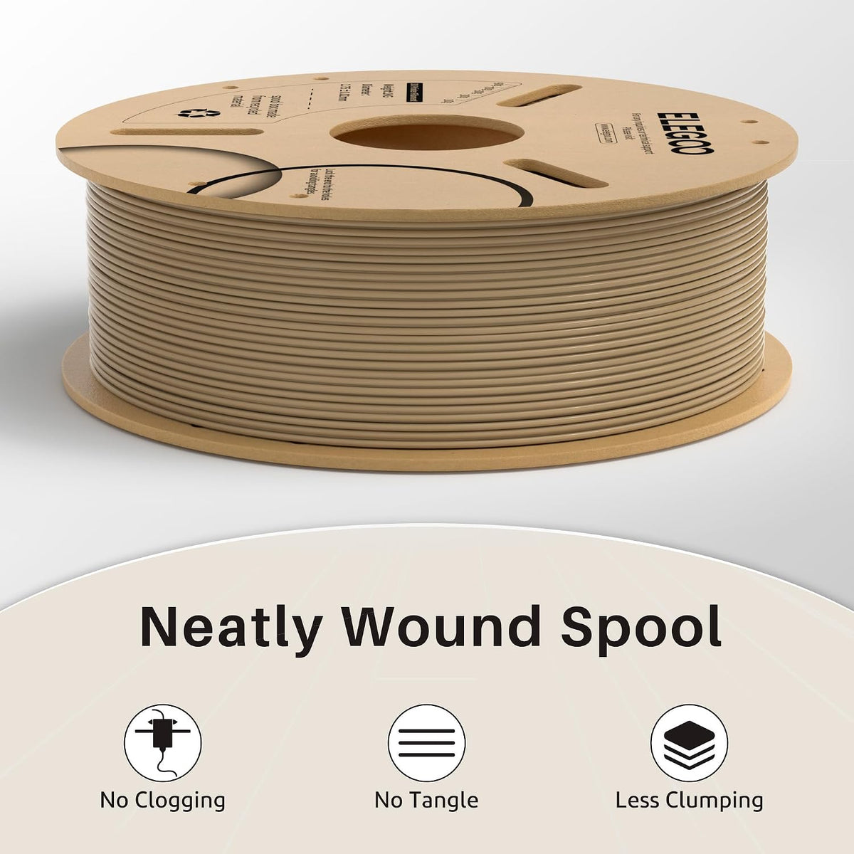 ELEGOO - Filamento PLA para impresora 3D de madera de 1.75mm, fibra...