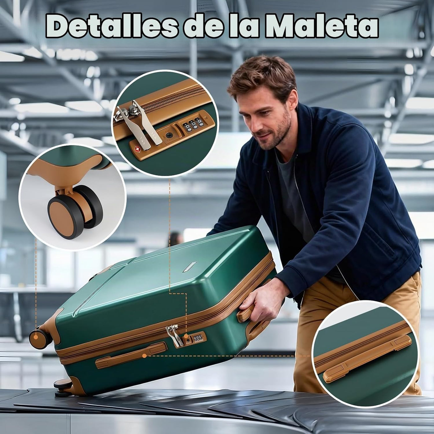 Voytra Juego de equipaje duradero de 14 pulgadas y 20 pulgadas, mal...