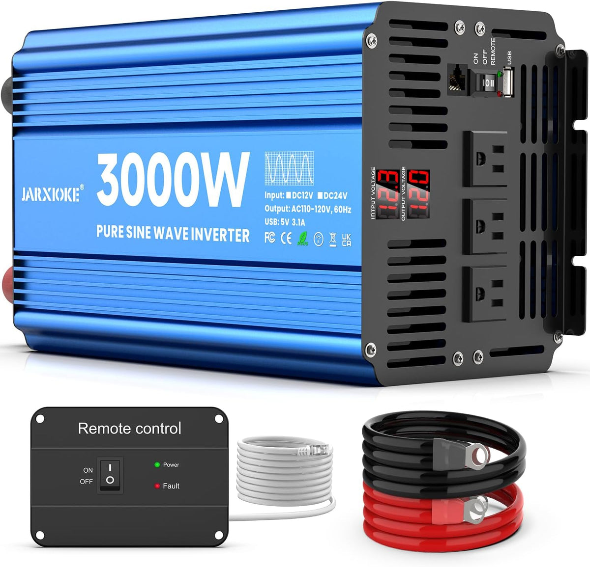 Inversor de corriente de onda sinusoidal pura de 3000 W, convertido...