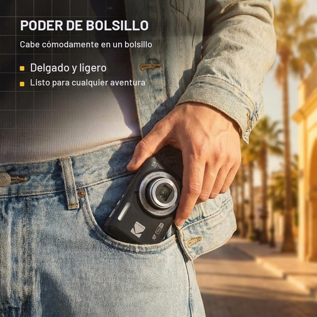 Kodak PIXPRO FZ55 - Cámara digital con sensor CMOS azul de 16 MP co...