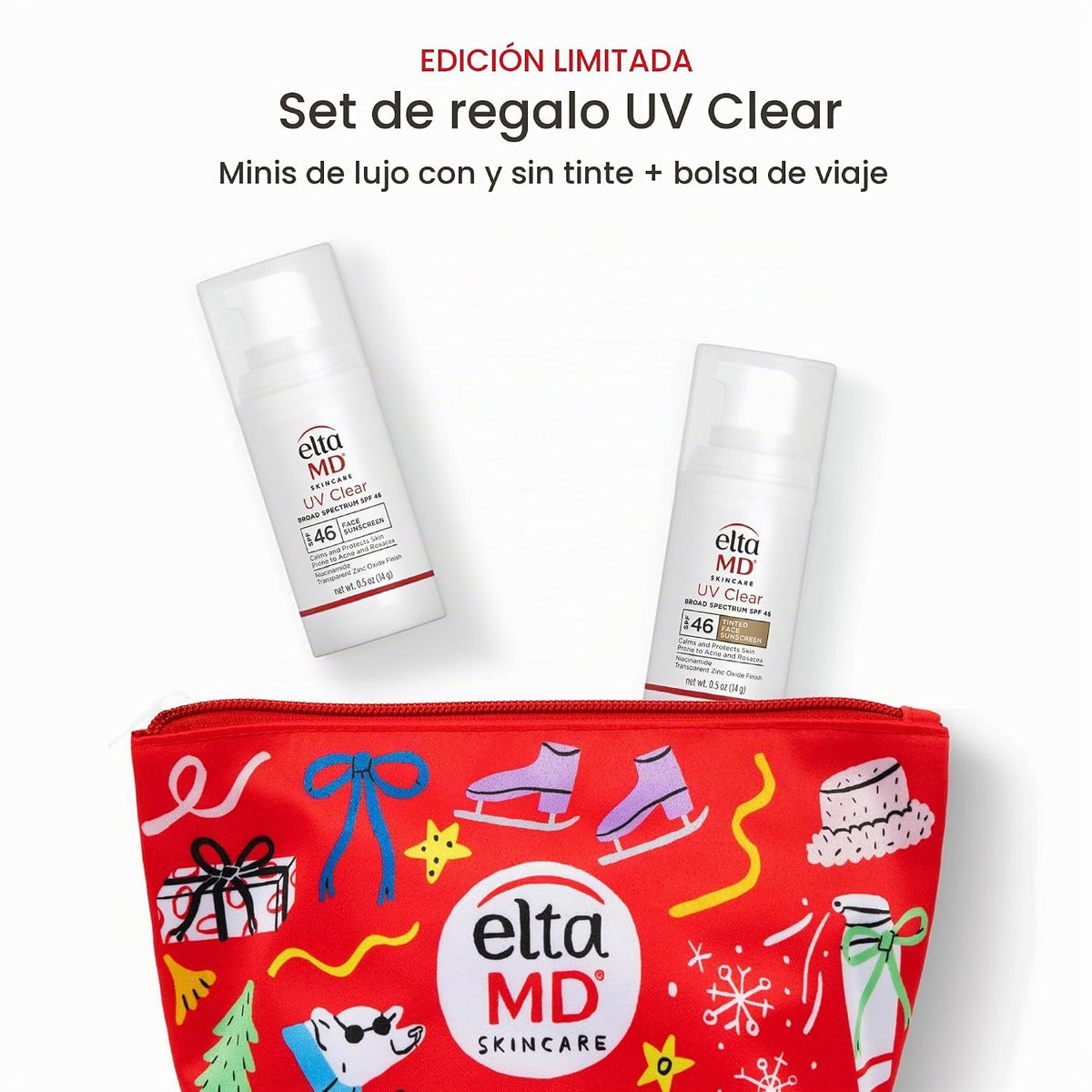 Protector solar facial transparente UV EltaMD con óxido de zinc, si...