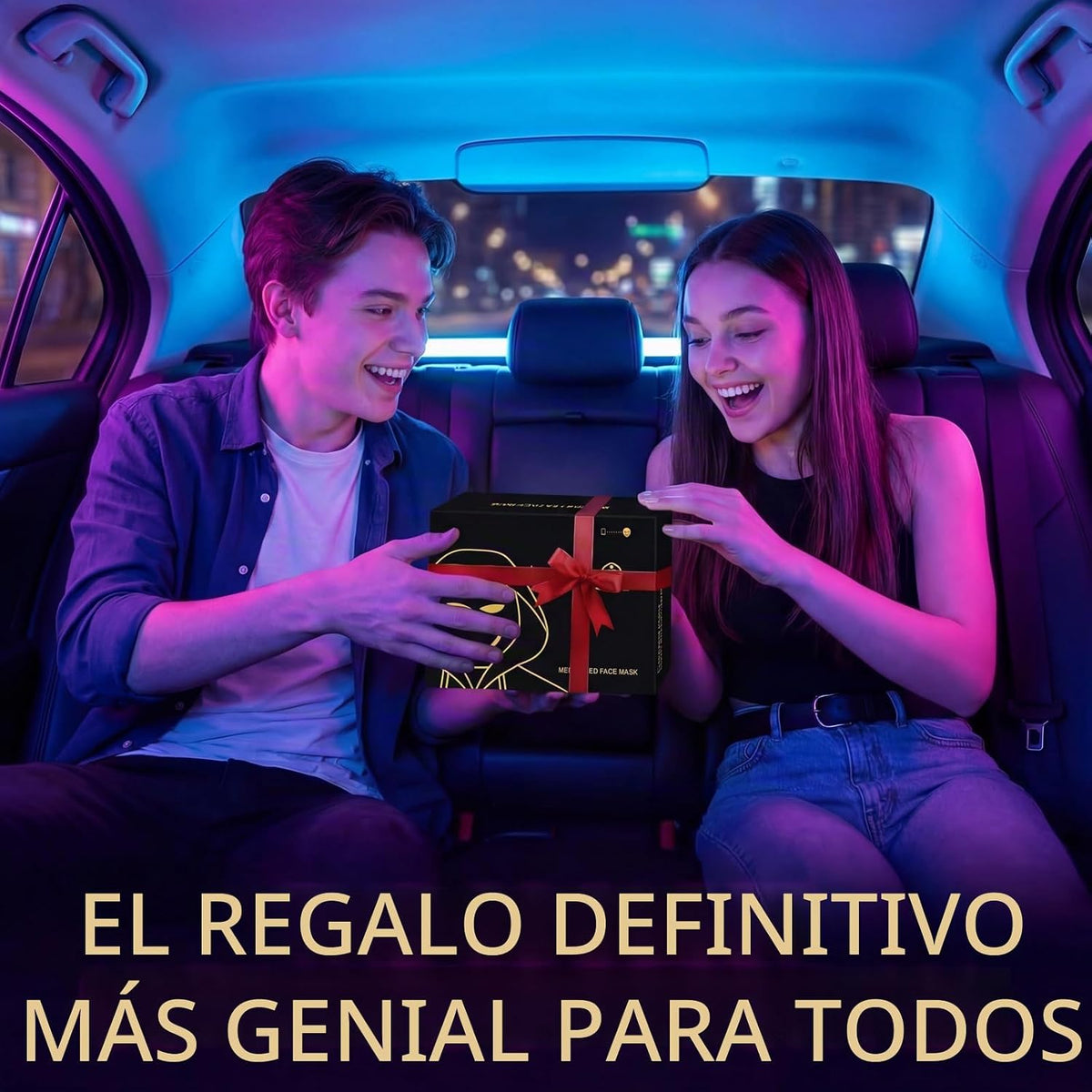 MEGOO Máscara LED con aplicación programable Bluetooth, máscara fac...