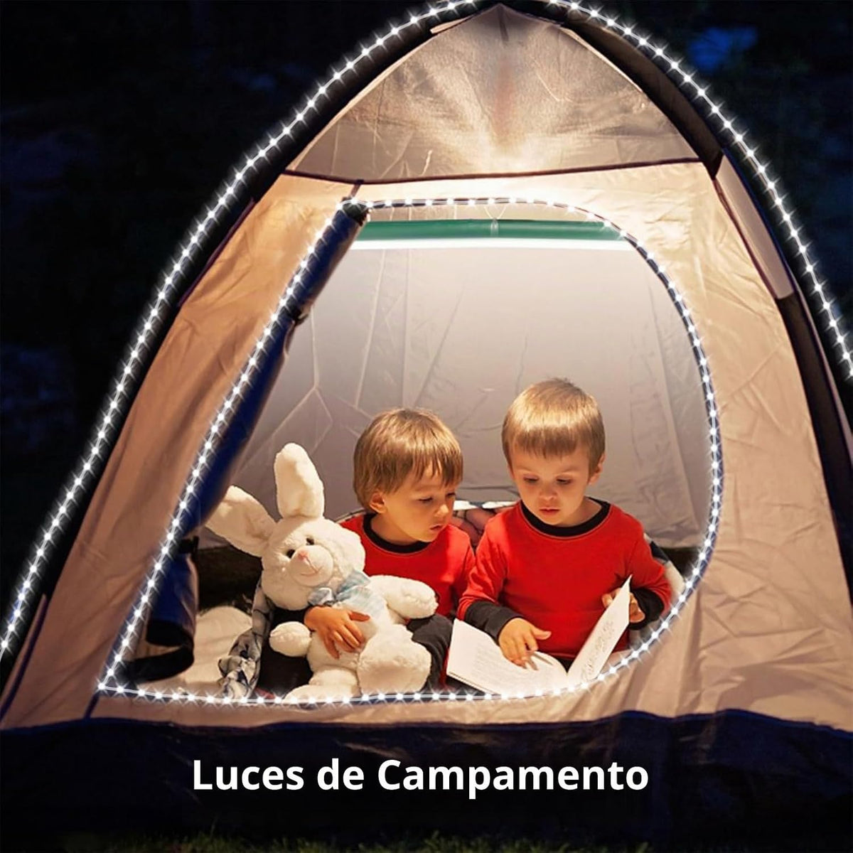 QITONG Tira de luces solares para exteriores, impermeables, 200 luc...