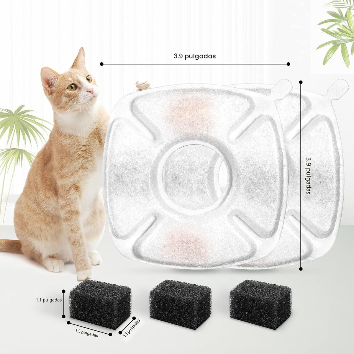 16 filtros de repuesto para fuente de gato, paquete de 8 filtros de...