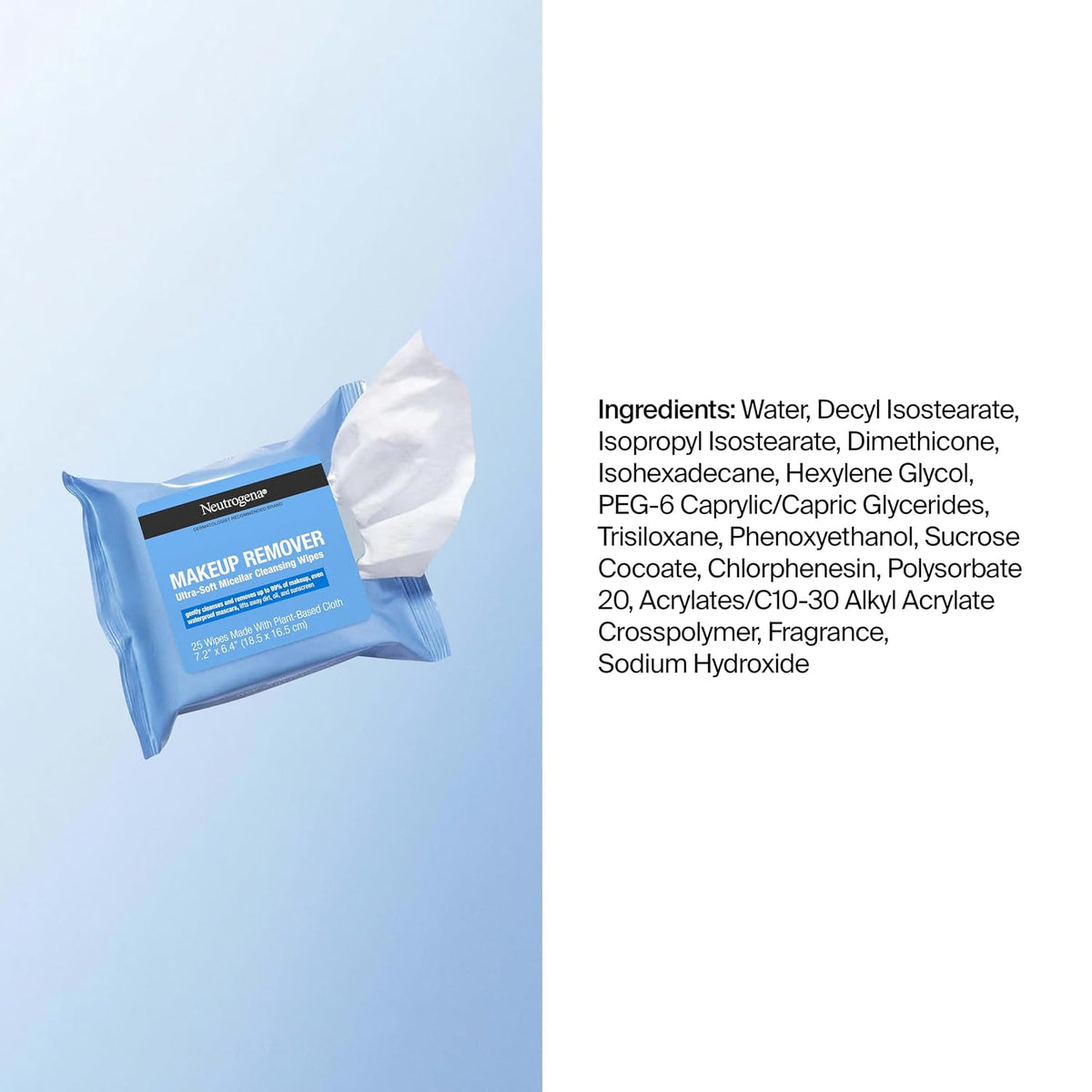 Neutrogena Toallitas para quitar maquillaje micelares sin alcohol p...