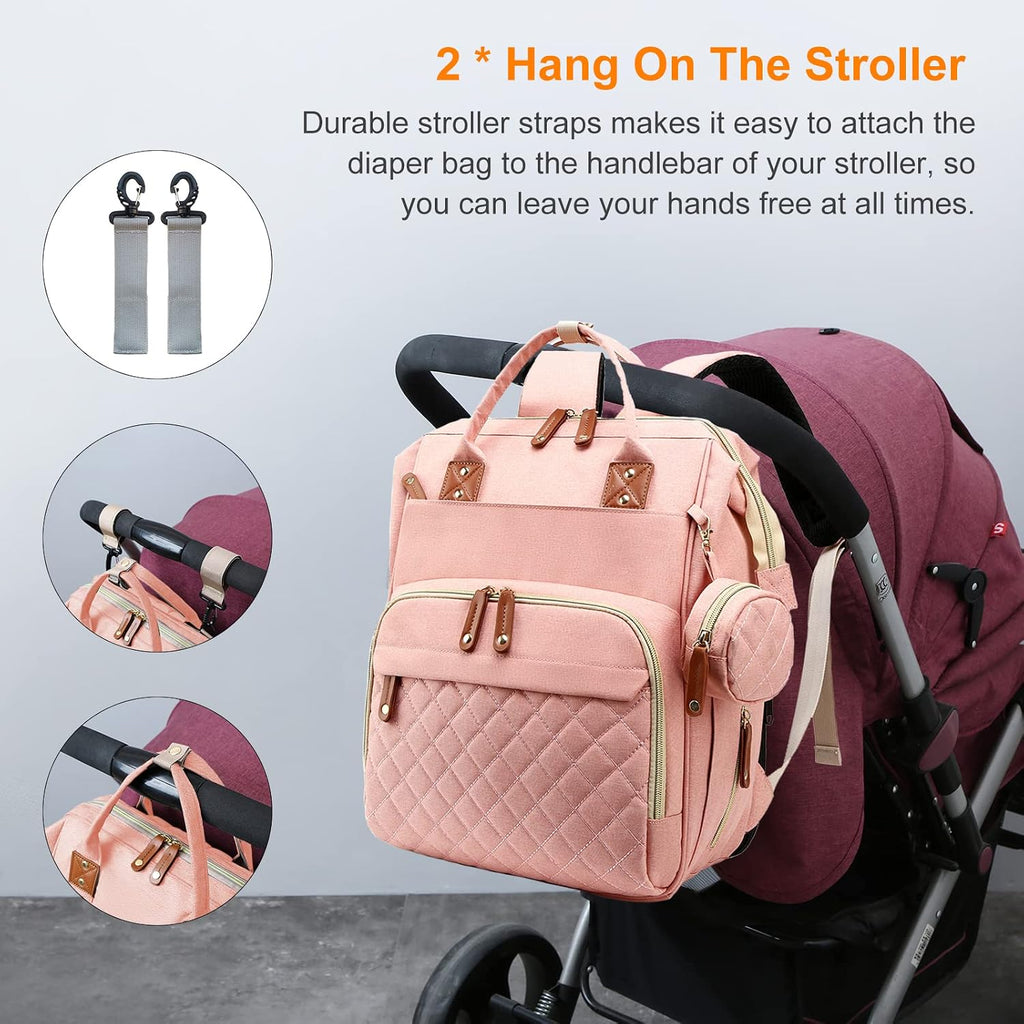 Lamroro Bolsa de pañales con cambiador, mochila impermeable 3 en 1...