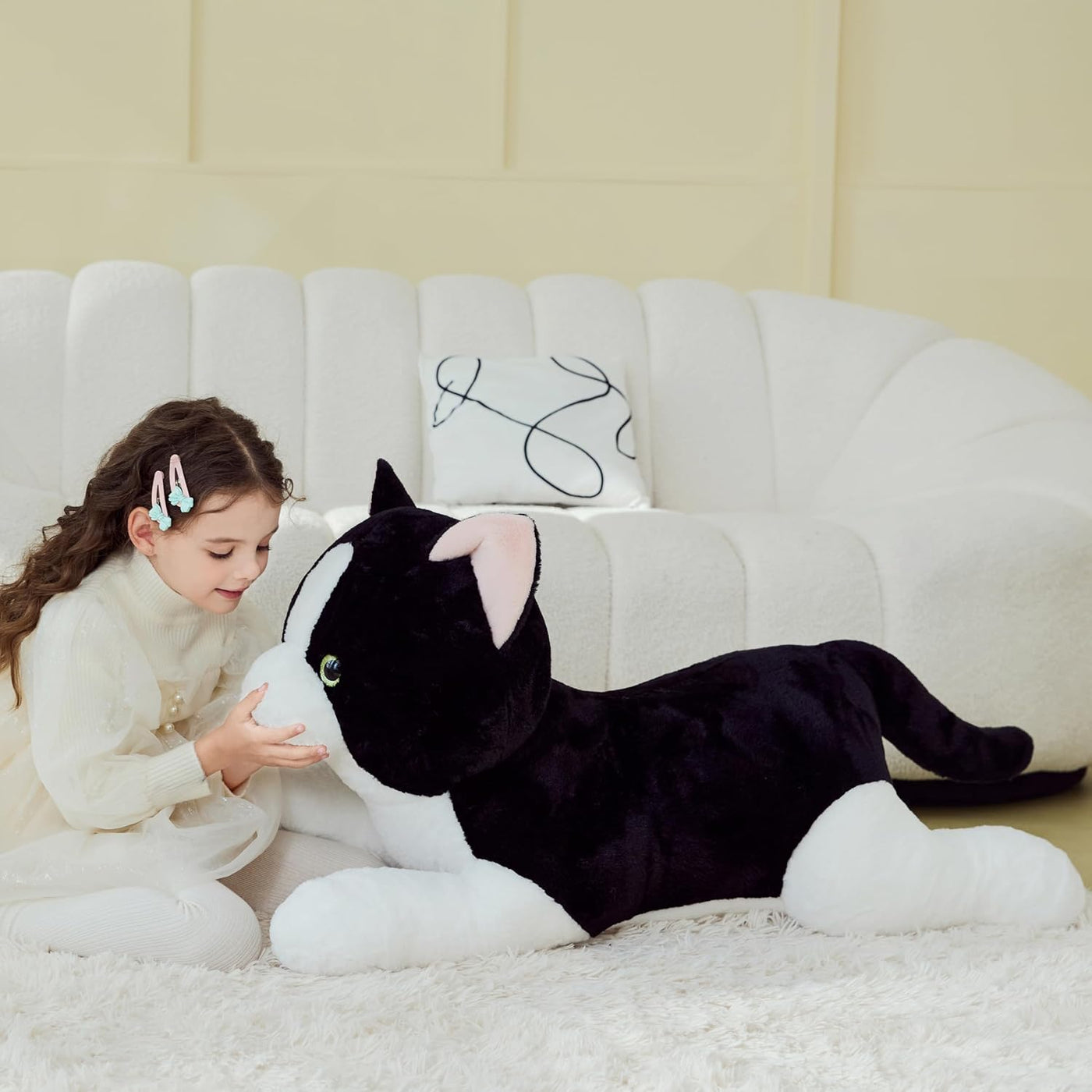 IKASA Juguetes de peluche gigante de gato con esmoquin, juguetes gr...