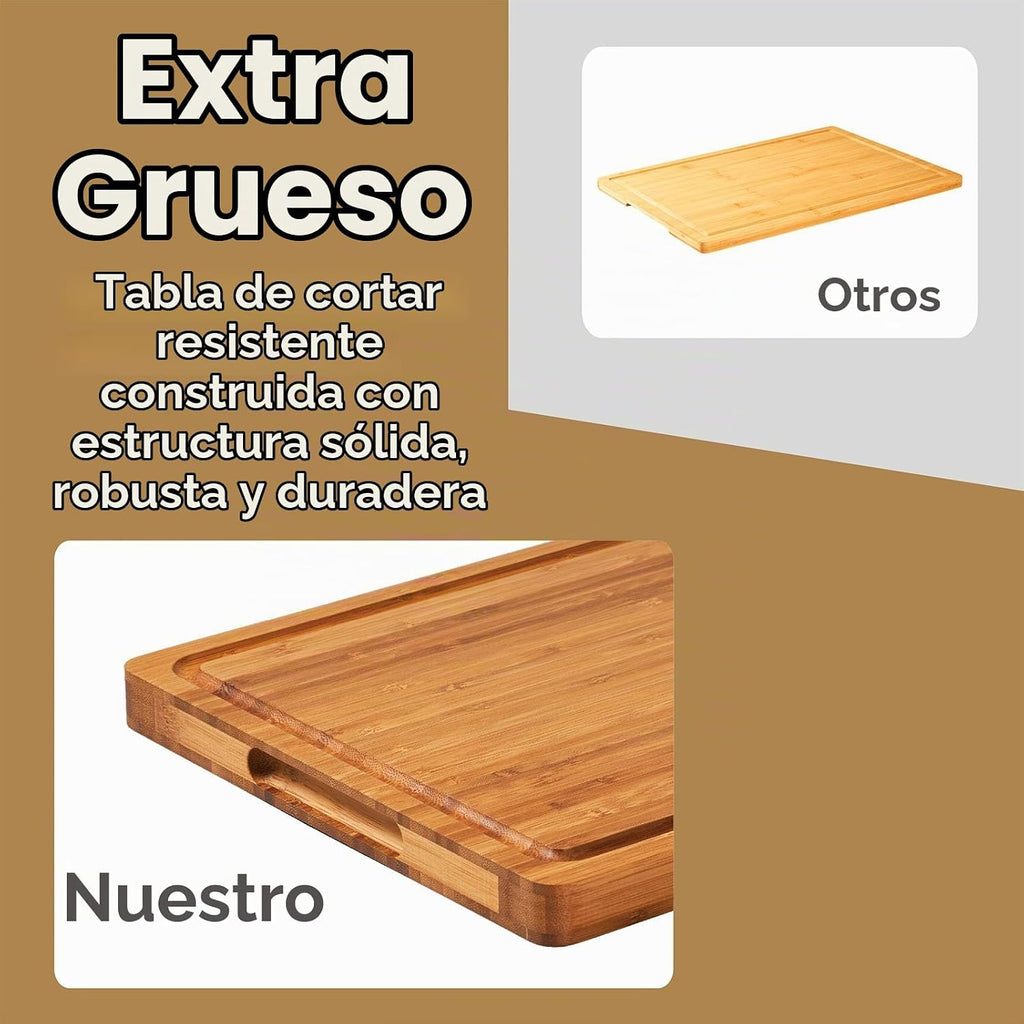 Tablas de cortar de bambú para cocina, bloque de carnicero de mader...