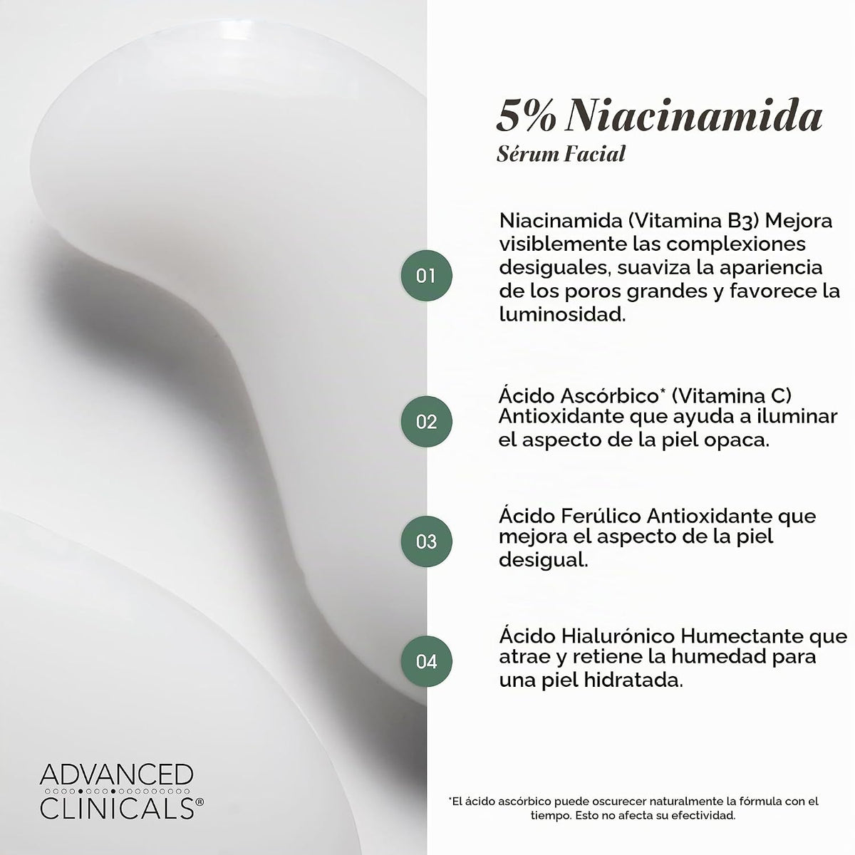 Advanced Clinicals - Suero de Niacinamida | Suero facial de niacina...