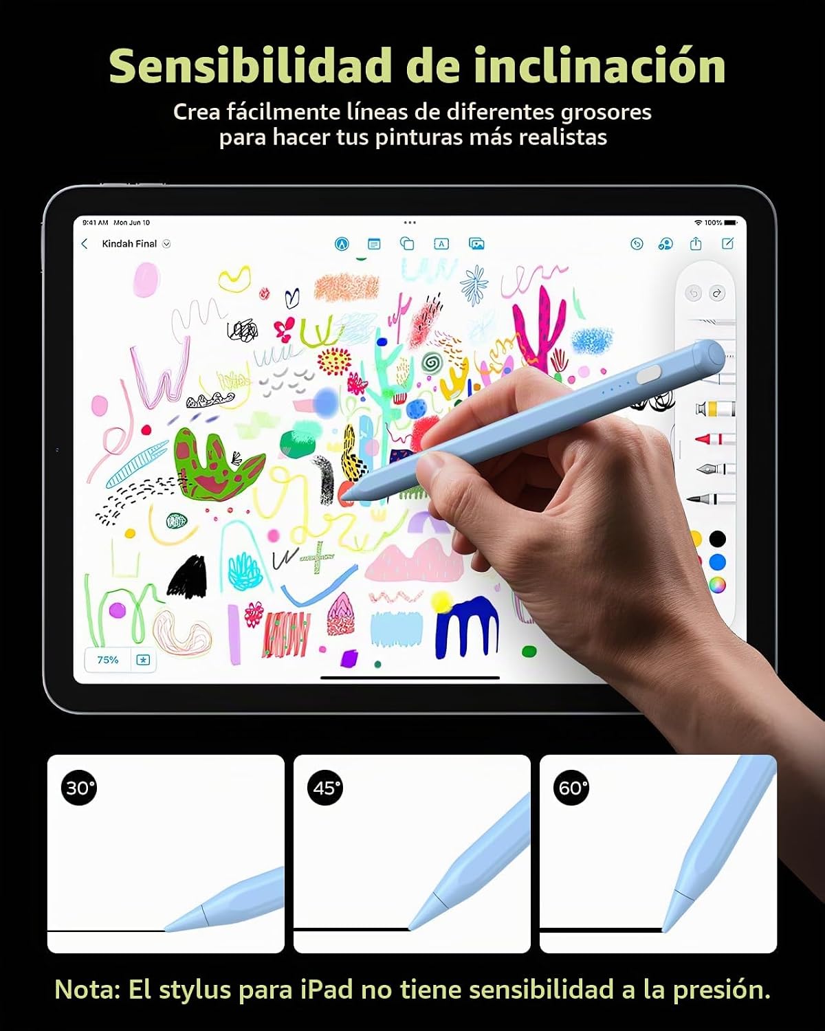 Moko Pencil para iPad (A16) 11.ª y 10.ª generación, carga rápida US...