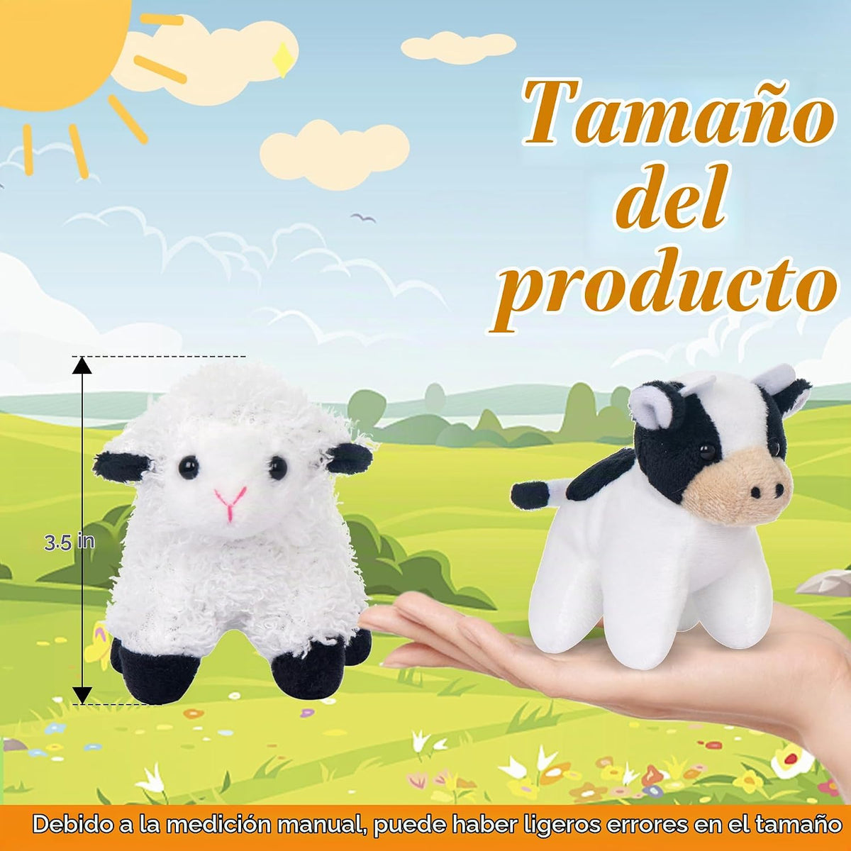 My OLi Paquete de 10 Juguetes de Animales de Granja de Peluche Anim...