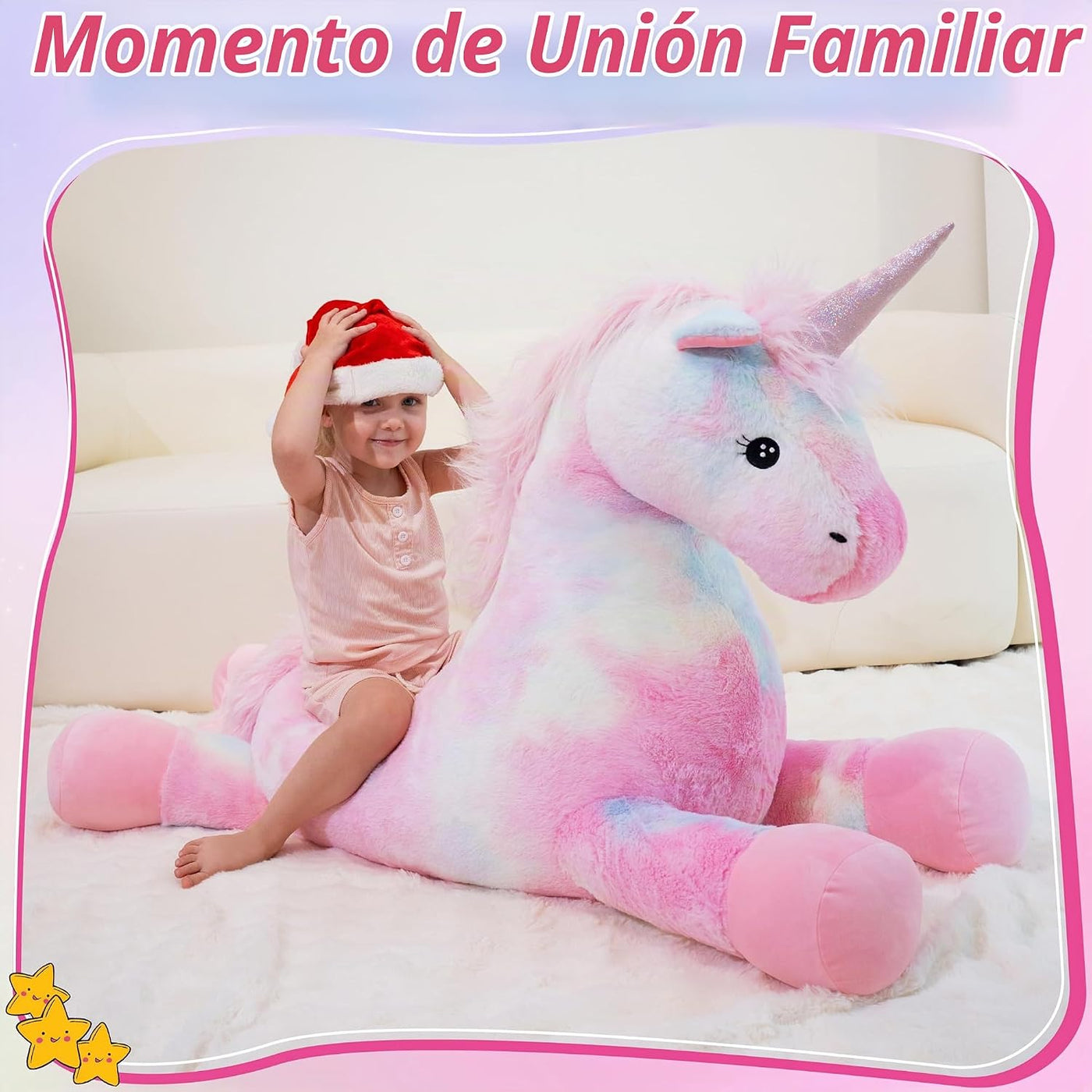 GADXV Peluche de unicornio grande, regalo de unicornio de 49 pulgad...