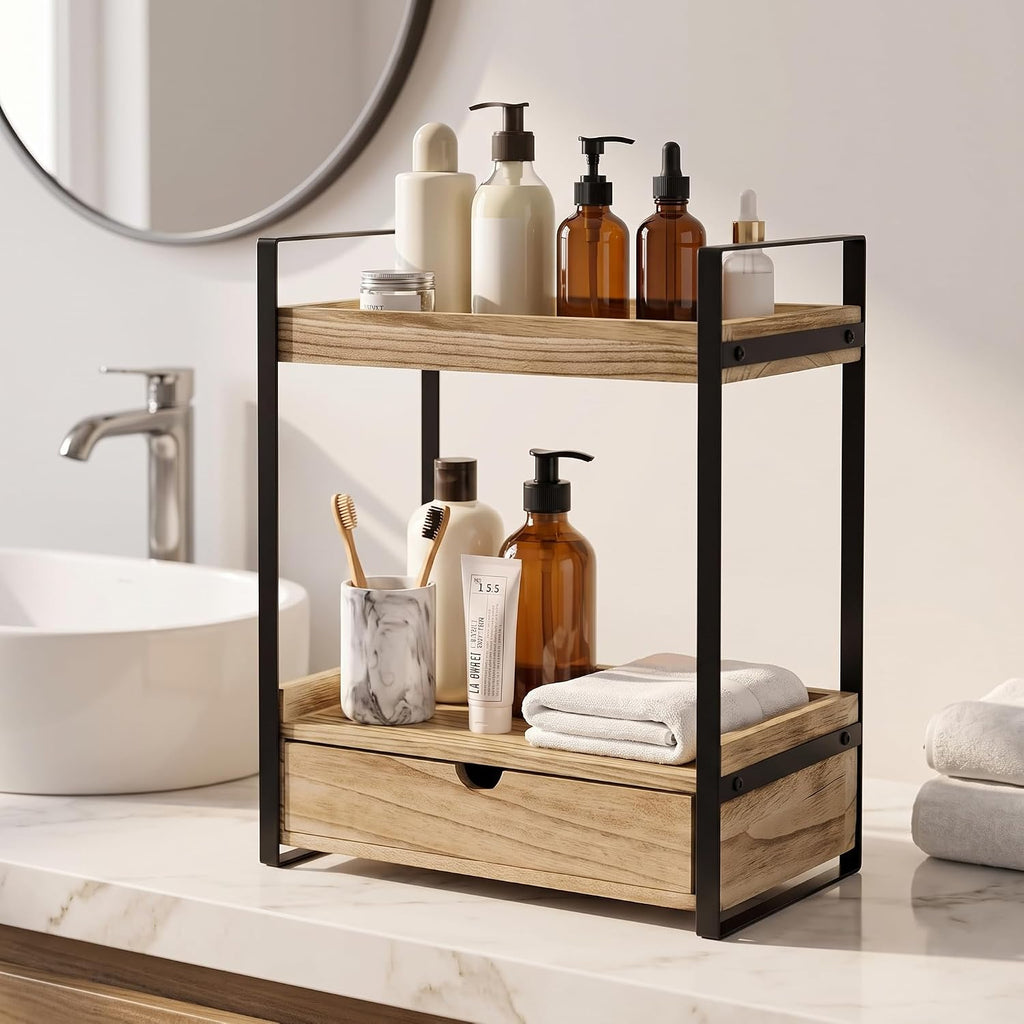 Ukonvi Organizador de Baño de 2 Niveles para Encimera con Cajón, Es...