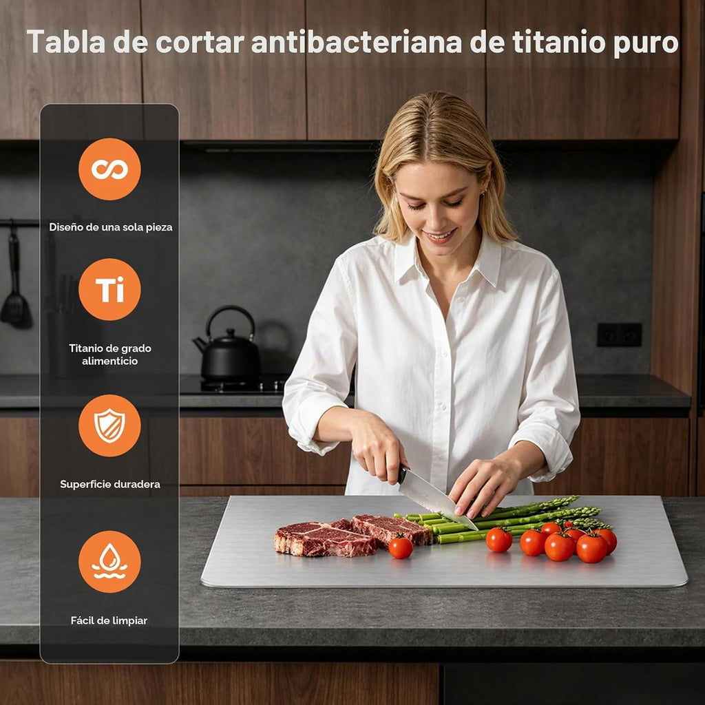 Tablas de cortar de titanio para cocina, no tóxicas de titanio puro...