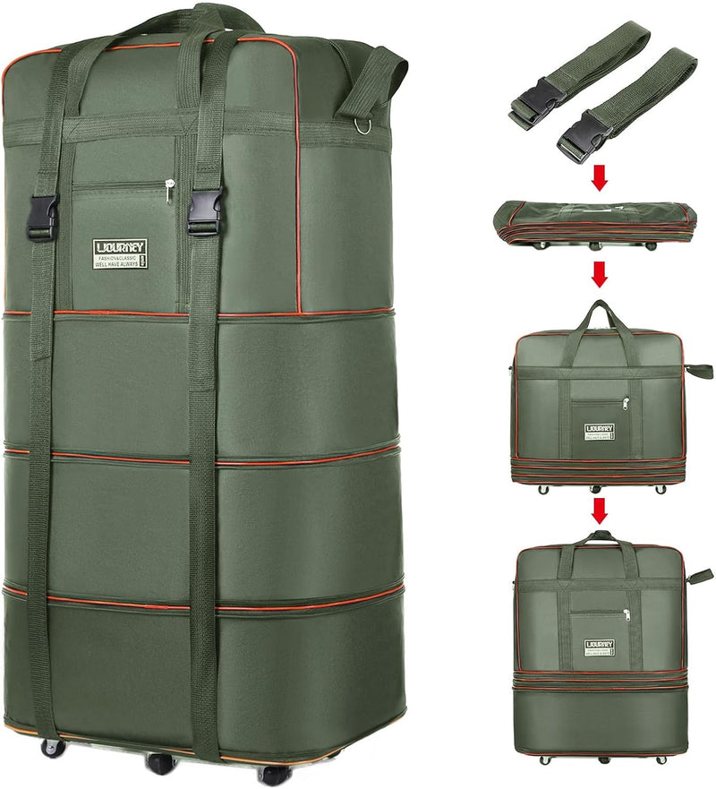kooldaiwangwang Bolsa de viaje con ruedas, expandible, plegable, bo...