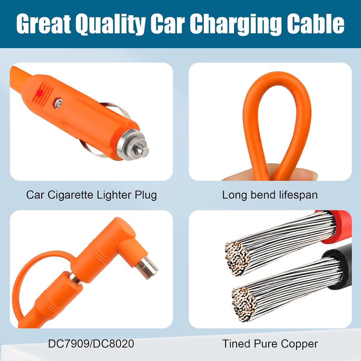 12V\/24V 14AWG Cable de Carga de Encendedor de Cigarrillos para Aut...