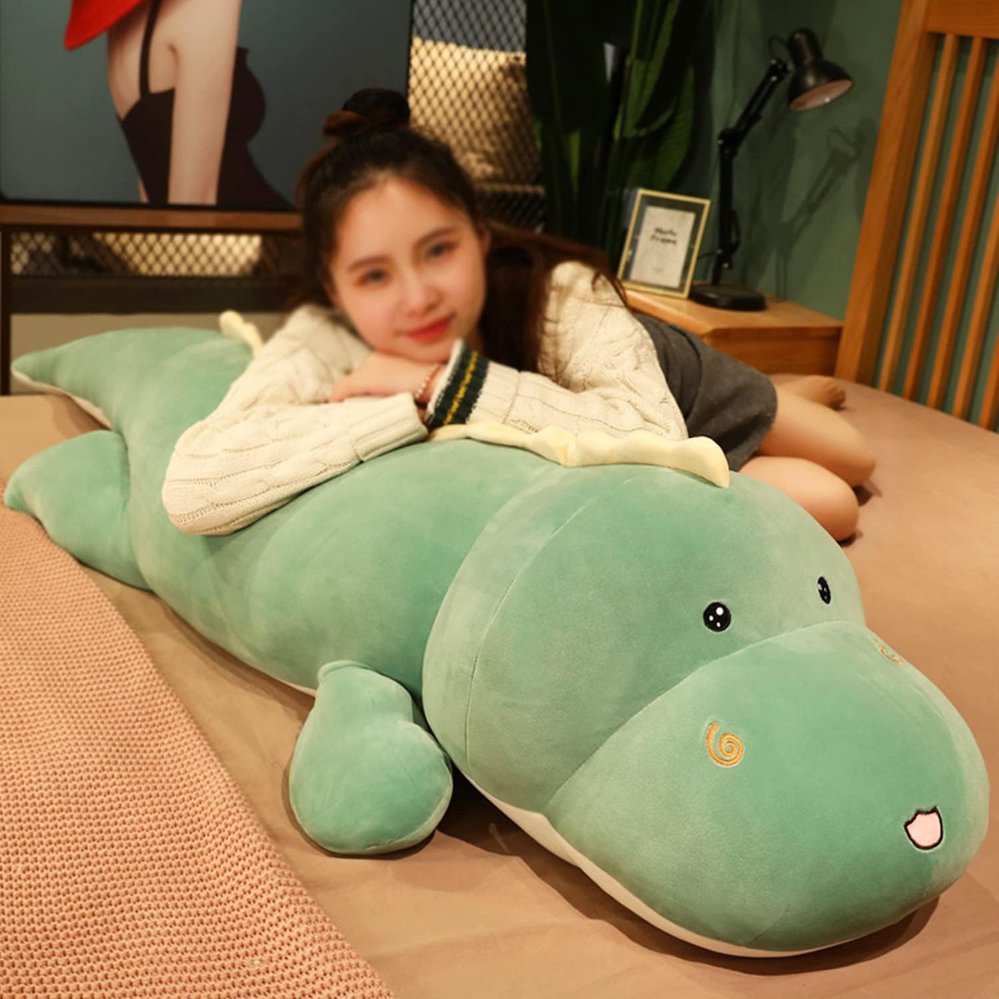 sofipal Almohada de peluche de dinosaurio, linda muñeca de dinosaur...
