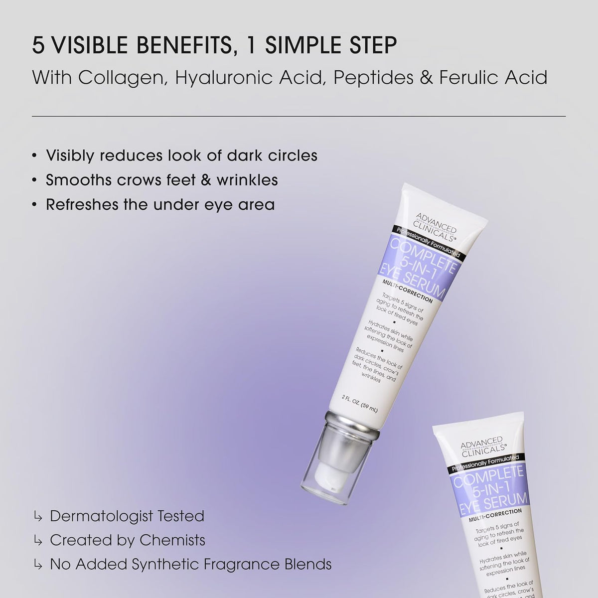 Advanced Clinicals Suero para ojos 5 en 1 | Multi-beneficio visible...