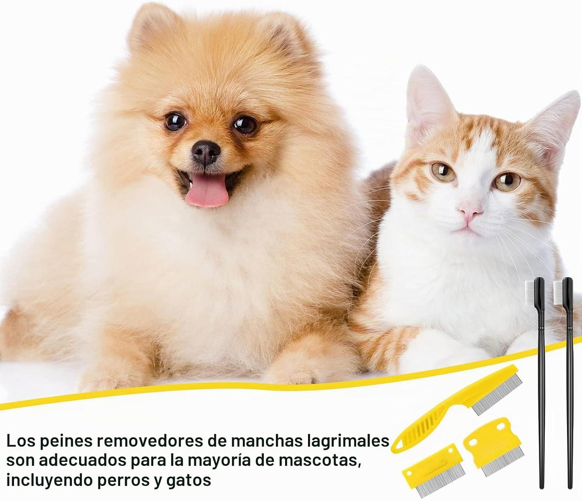 Boao - Peine para ojos de perro, 5 unidades, removedor de manchas d...